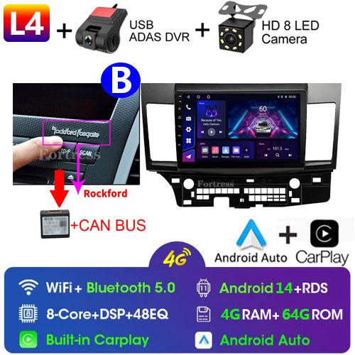 Android 14 for Mitsubishi Lancer 2008 2007 - 2013 Car Radio Multimedia Stereo Video Player CARPLAY GPS 2 Din 4G LTE Antenna
