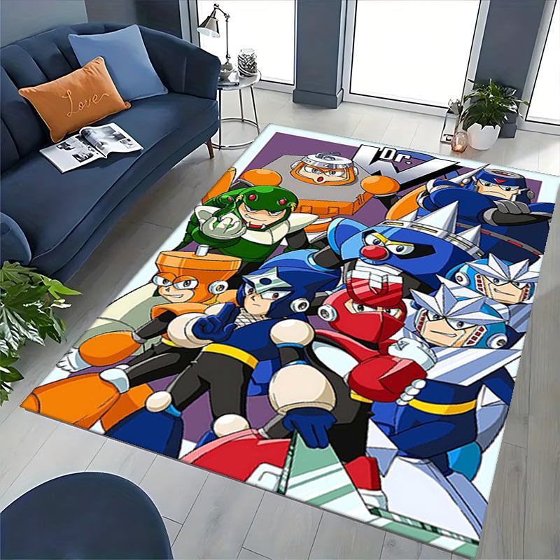 1pc Anime Mega Man Chair Mat - Office Desk Carpet, Non-Slip Rug for Home Decor, Gaming Room, Bedroom, Living Area, Birthday Gift, Seasonal Decoration.