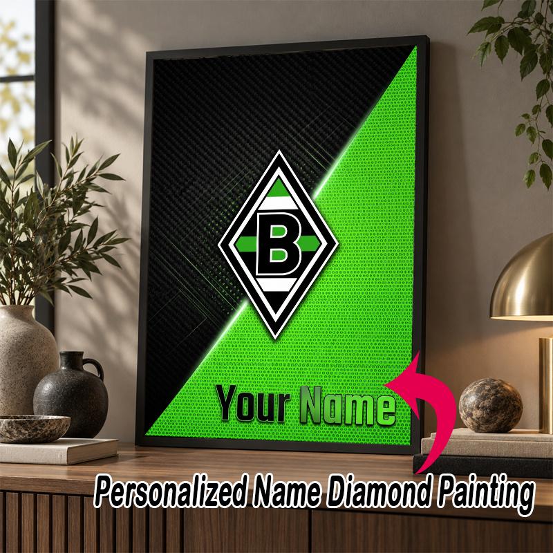 Custom Name Borussia Mönchengladbach 5D Diamond Painting Personalized Full Drill Diamond Art Kit Gift