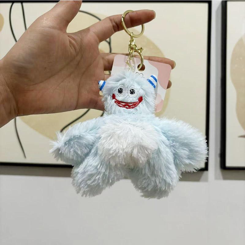 Soft Fluffy Yeti Plush Keychain Kawaii Monster Toy Figure For Backpack Charm