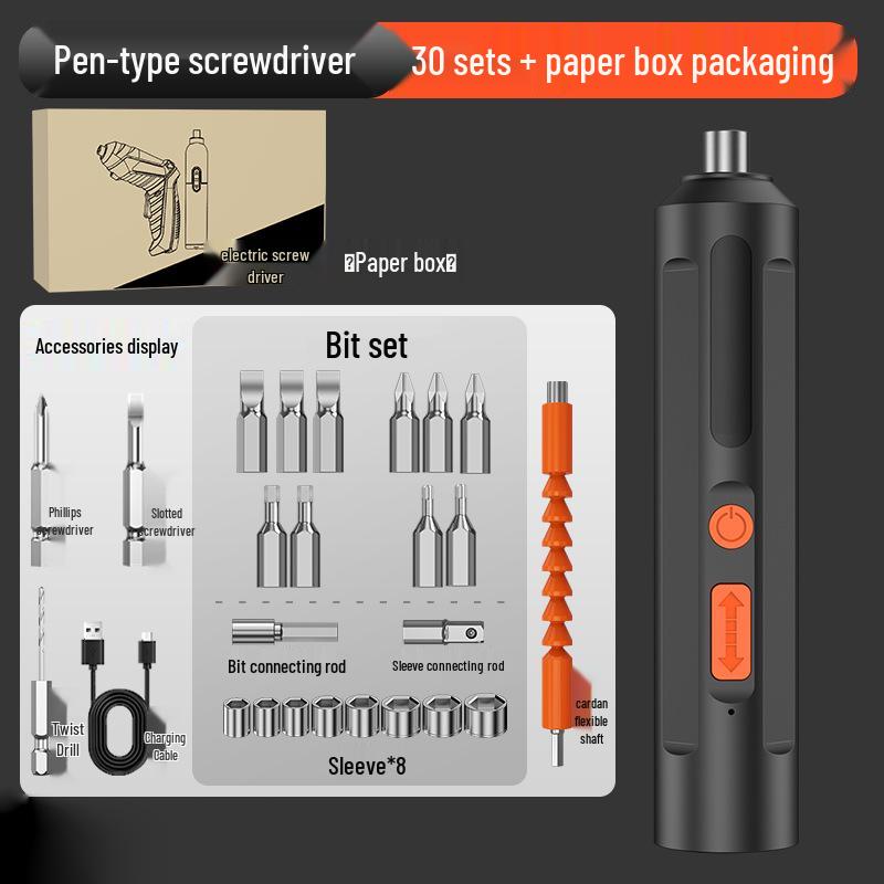 Rechargeable Portable Electric Screwdriver Set for Household Use