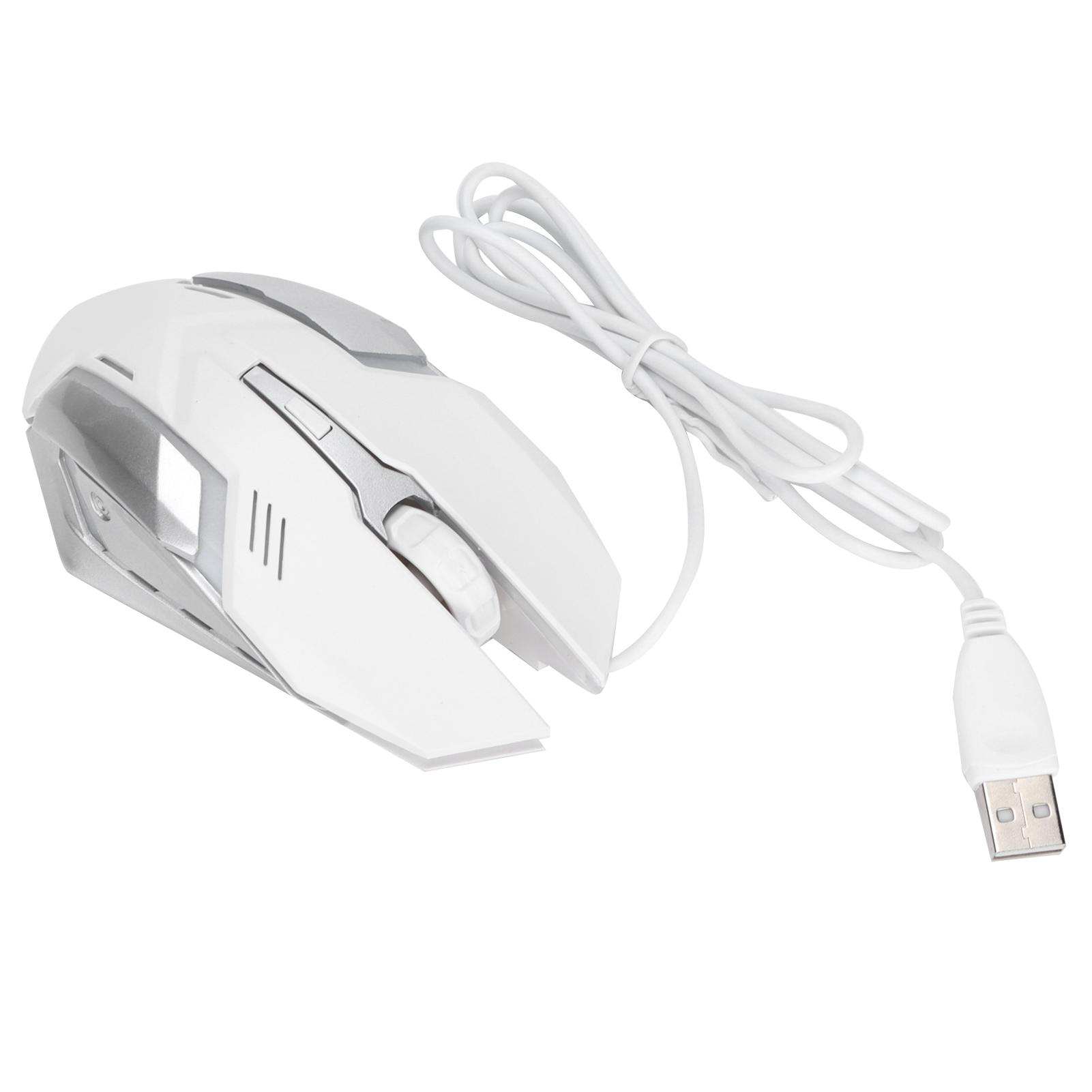 

Wired Mouse USB Port Gaming Office Business Luminous Optical Computer Accessories белый