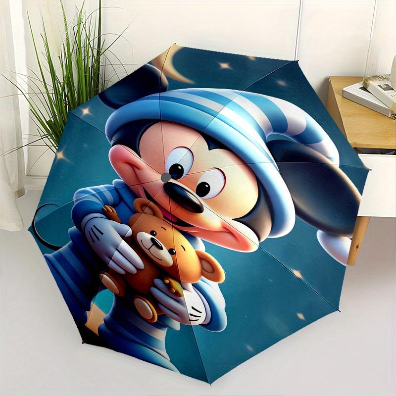 

Mickey Mouse Pajama Party Automatic Opening and Closing Umbrella, Compact Travel Umbrella, Lightweight and Portable, Suitable for Beach Comm