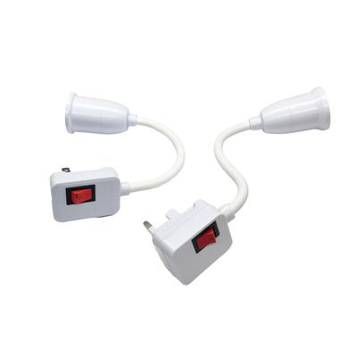 E27 Screw Base Socket Lamp Holder Rotating Flexible Cable With Switch EU UK Plug Converter Adapter For LED Bulb Dome Bedroom