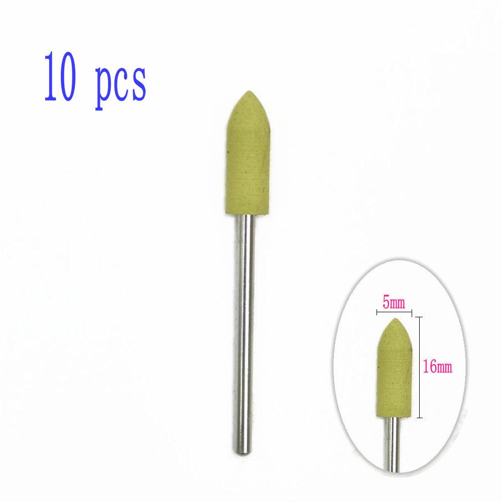 6pcs/10pcs Silicone Rubber Dental Polishing Polisher Grinders Nail Drill Bits for Electric Manicure 2.35mm Shank