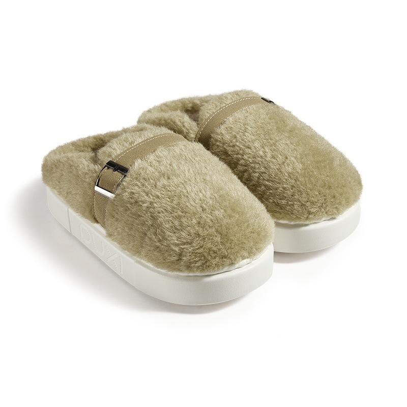 Simple and Western Splicing Terry Cotton Shoes, Indoor Home Warmth and Comfort In Autumn and Winter, Plush Household Cotton Slippers