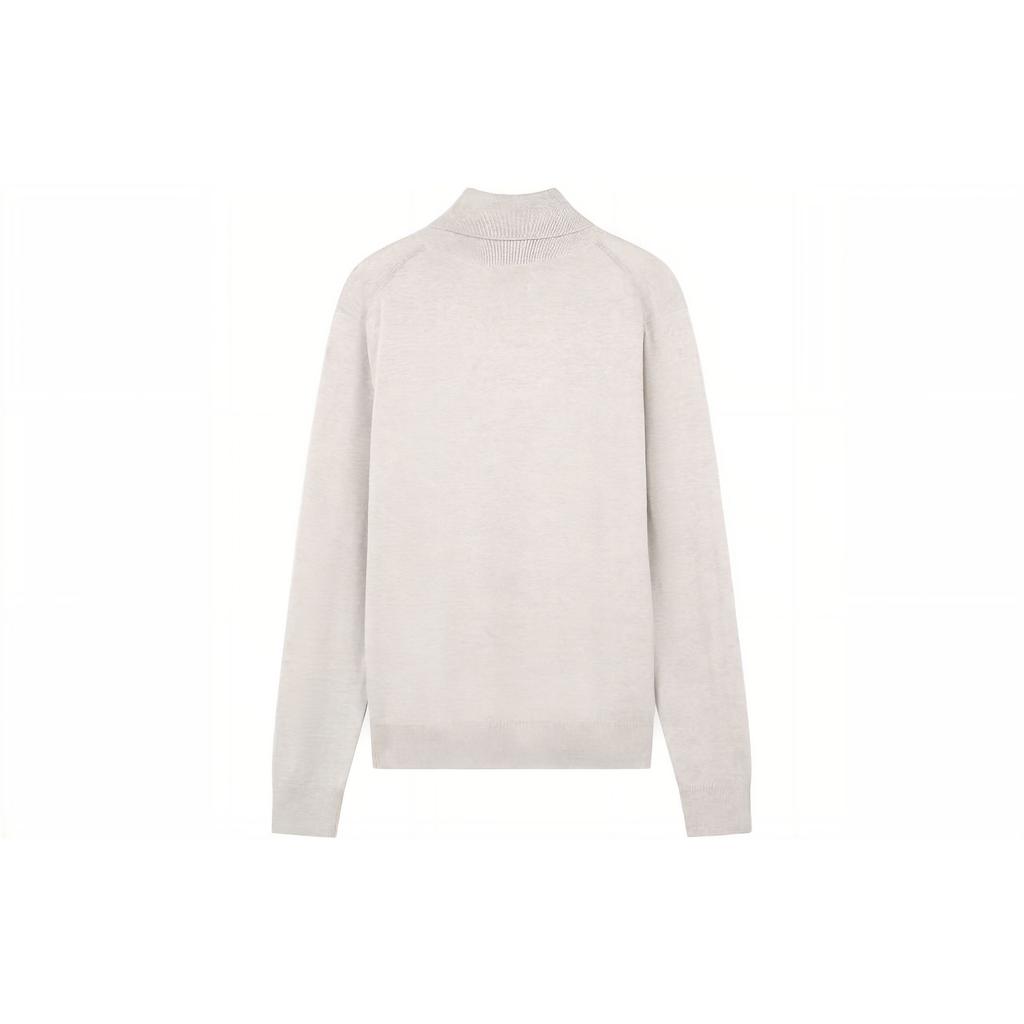 Maison Kitsune Solid Color Fitted Long Sleeve Pullover Sweater Men Sweater Gray LM00812KT1036H120