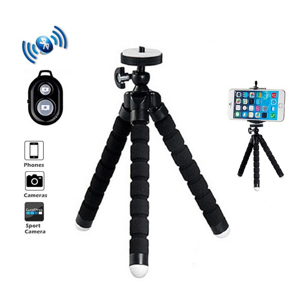 Bærbar telefonstativ Svamp blekksprutholder Mini smarttelefonklips for iPhone Fleksibelt Live stativ med fjernkontroll for Xiaomi