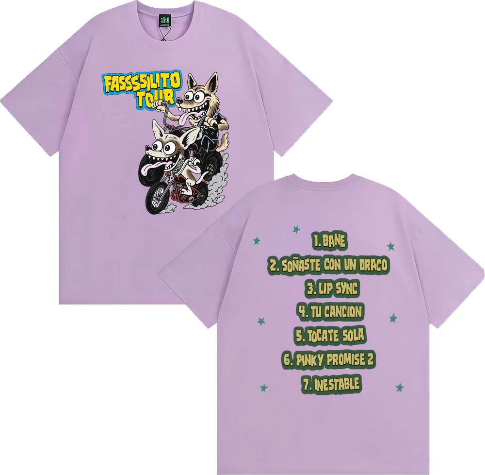 La Panter Lucho Rk Ta Facil 2026 New Album T Shirts Fassssilito Tour Tshirts Unisex Women Fashion Hip Hop Casual Oversized Tshirt