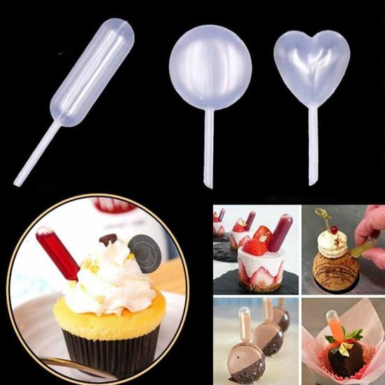 50Pcs Jam Dropper Translucent Easy to Squeeze Plastic Liquid Inject Squeezer for Chocolate