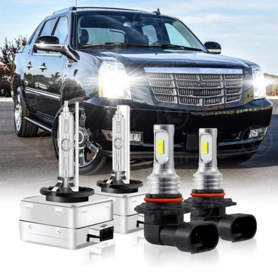 

For 2007-2013 Cadillac Escalade EXT LED HID Headlight Bulbs High&Low + Fog Light