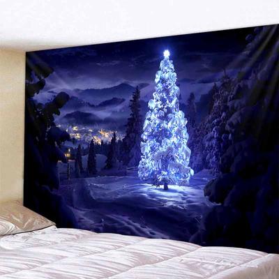 Christmas Snow Scene Christmas Tree Tapestry Wall Hanging Santa Claus Elk Aesthetics Room Decoration Home Wall Decoration