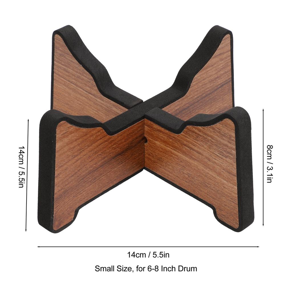 Ethereal Drum Stand Holder Silicone Sound Insulation Layer Detachable Wooden Display Rack Handpan Tongue Drum Holder