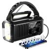20,000mAh High-Capacity Hand-Crank Solar Radio with Flashlight, Reading Light, and SOS Emergency Alert.