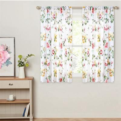 Fleur Gris Bleu Floral Moderne Filles Rideaux Fins Fenêtre Stores Impression Idéal pour Chambre Enfants Salon Coin Cuisine Porte Décoration Maison