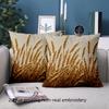 1 pillowcase 2D flat printing Wheat Ear Pattern 2D Printed Cushion Covers Polyester pillowcase sofa decorative cushion cover