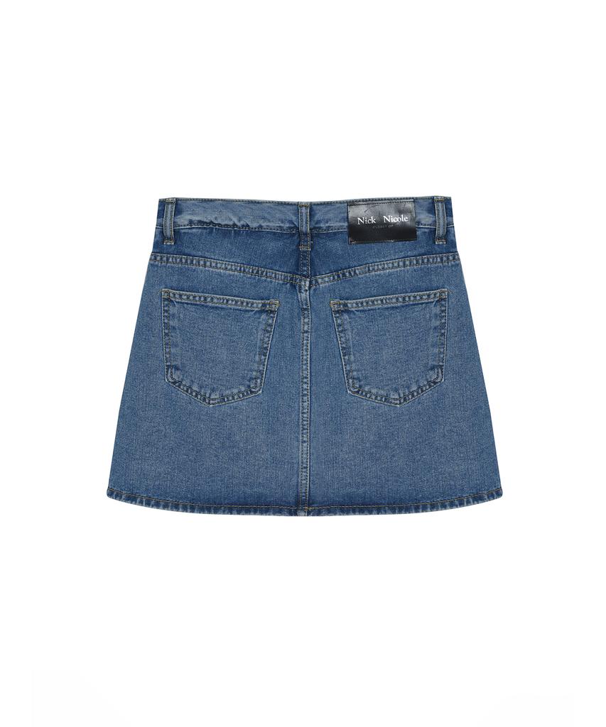 Nigaennikol Washing Denim Mini Skirt_Blue