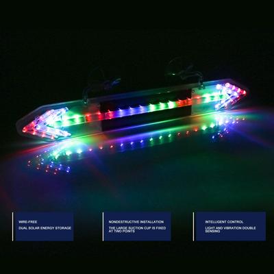 2022 New Car Solar Flashing Light Universal Decorative Light Solar Anti-collision LED Light Bar Double Arrow Warning