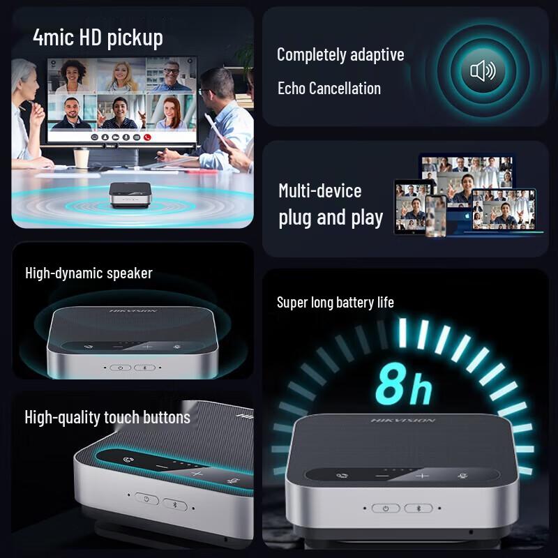 HIKVISION Omnidirectional Conference Speakerphone CN Plug (adapter Included)