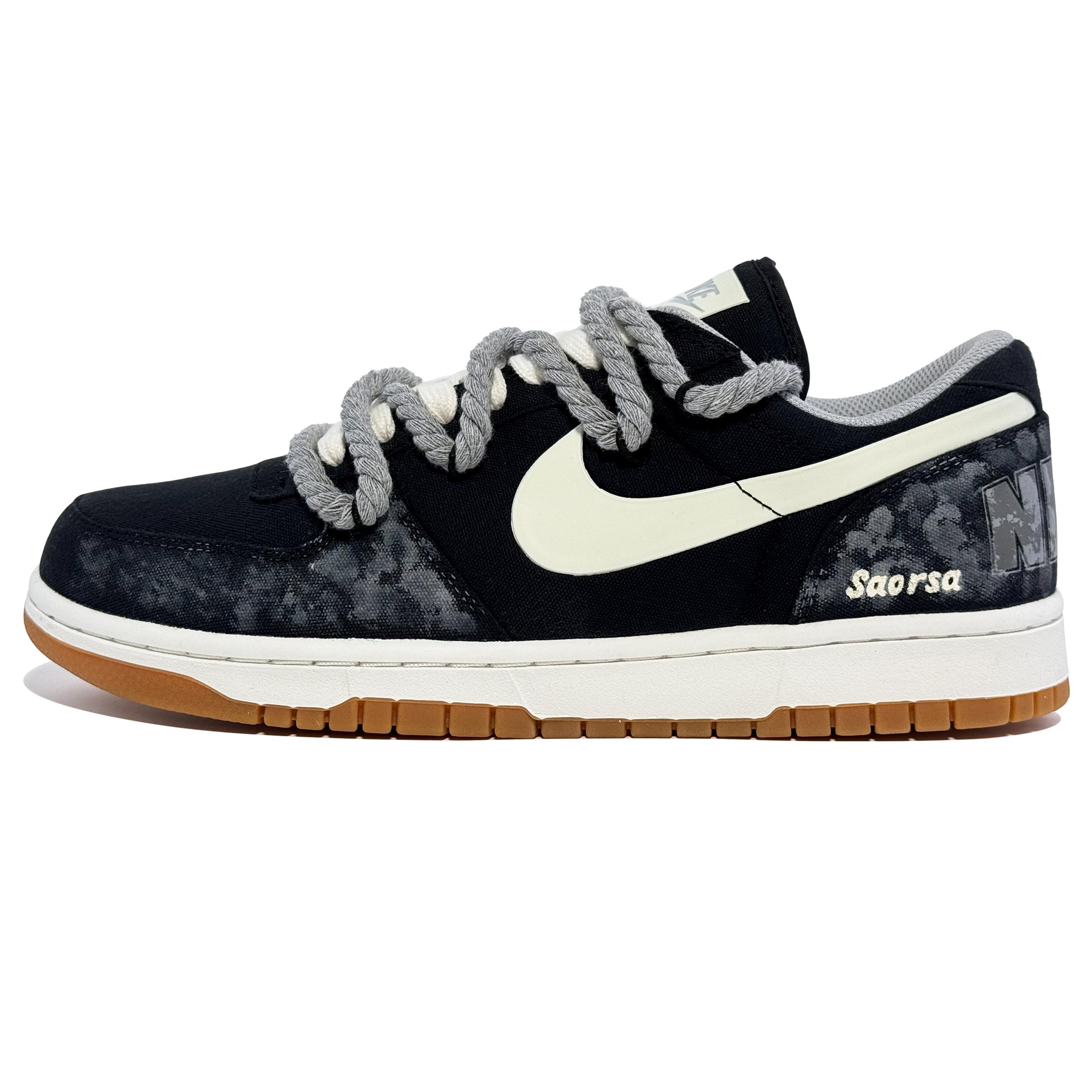 

Nike Big Abrasion Resistant Low top Skateboard Shoes Men s Black Gray 854166-003(Team567-) 42.5