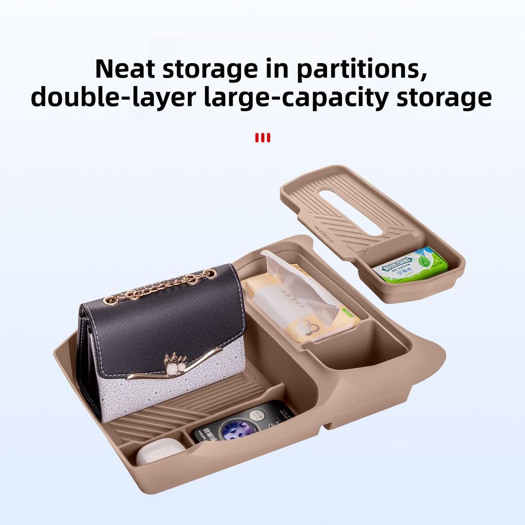 For Li Auto L6 L8 L9 2026 Car Storage Box Under Central Control Silicone Pad Tissue Box Waterproof Interior Modify Accessories