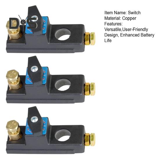1/2/3Pcs Battery Disconnect Switch Pure Copper Heavy Duty Battery Shut Off Switch High Current Master Battery Power Cut Isolator Kill Switch Quick
