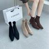 Small ankle boots suede Martin boots women's shoes new autumn and winter square head thin short boots