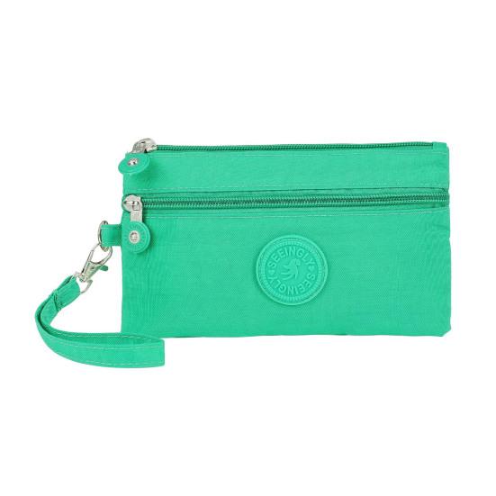 Кошелек для мелочи Гладкая молния Несколько отделений Маленький кошелек Минималистичный дизайн Ключи Карты Чехол для мобильного телефона мятный зеленый