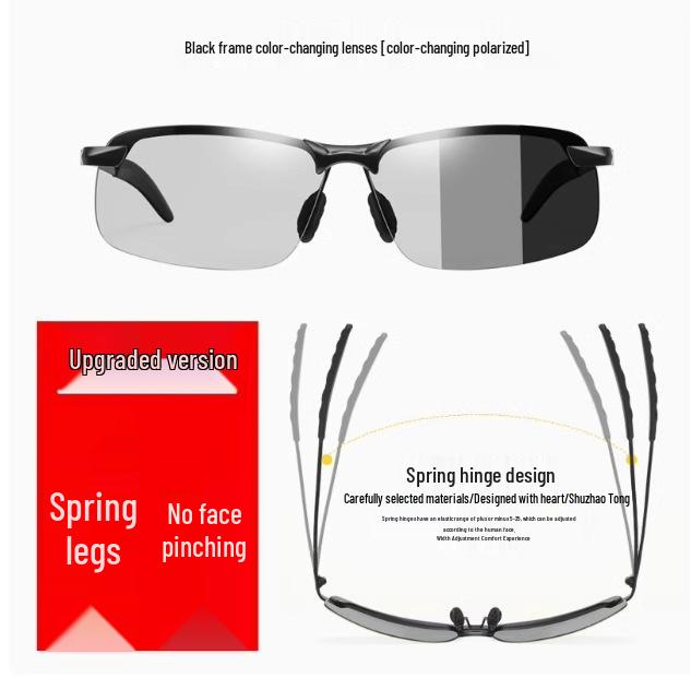 

Поляризационные фотохромные солнцезащитные очки для ночного видения для мужчин - Идеальны для вождения и рыбалки днем или ночью