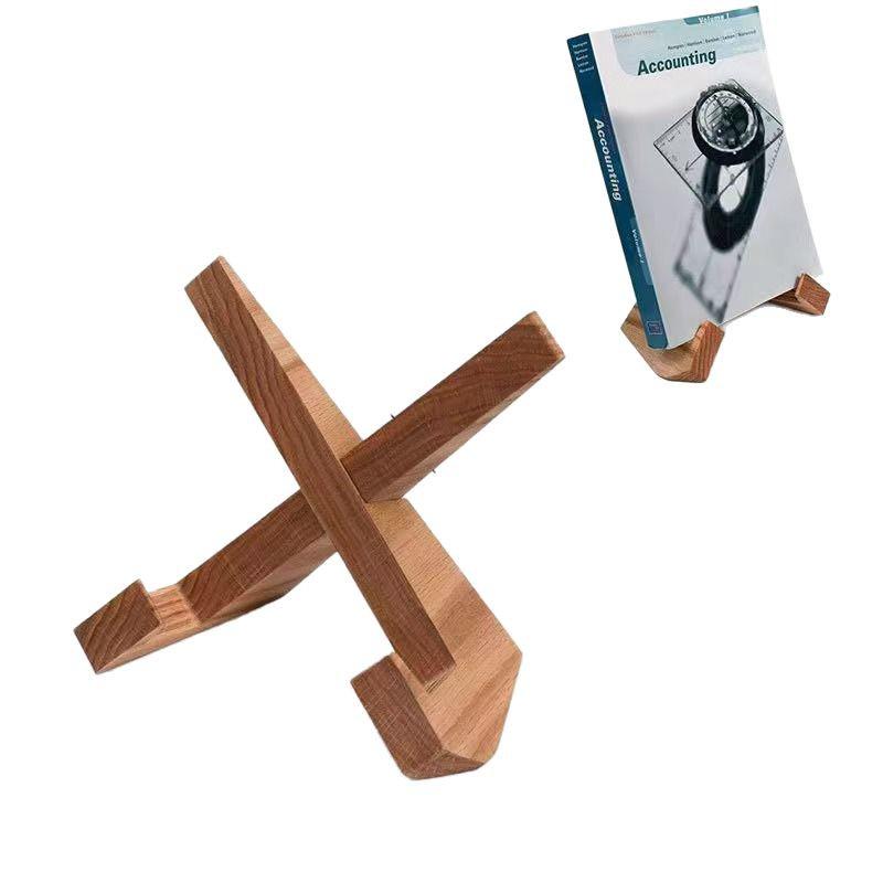In-Stock Wooden CD and Vinyl Display Rack - Convenient Desktop Storage and Recipe Holder