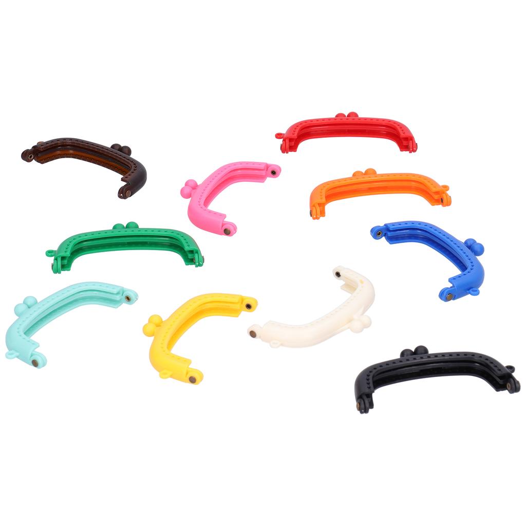 10Pcs Purse Frame Semicircle Candy Color Curved Plastic DIY Bag Accessories 8.5cm