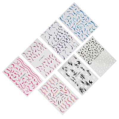 7 Sheets of Fire Flame Nail Stickers Self Adhesive for Nail Art Decoration Design