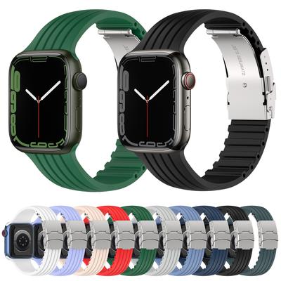 Silikonarmband für Apple Watch Band 45 mm 44 mm 42 mm 41 mm 40 mm 38 mm 45 mm Armband Armband Gürtel Correa Iwatch Serie 7 6 SE 5 4 3