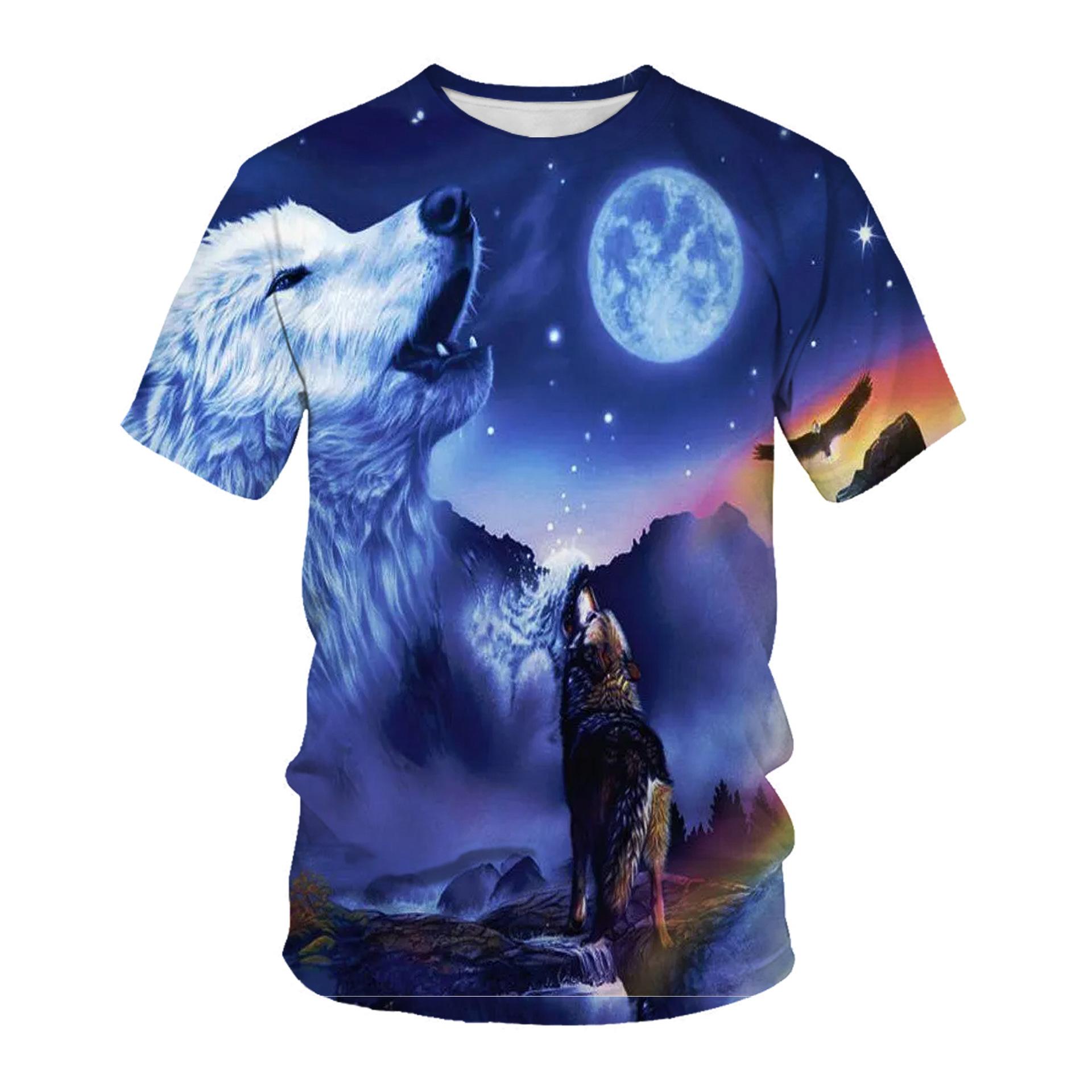 

Летняя мужская футболка с 3D животным принтом, футболки с рисунком лисы и волка, свободные топы с круглым вырезом и короткими рукавами для мужчин 6XL