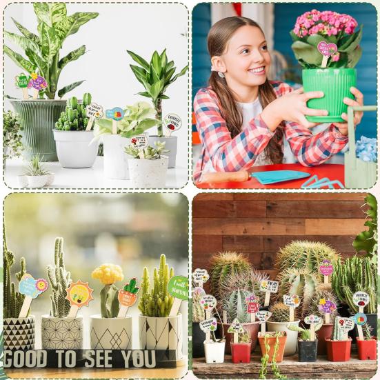 20 Pcs Wooden Plant Tags Rustic Plant Labels 20 Styles Gardening Markers Tags for Potted Plants Planter Flower Bed