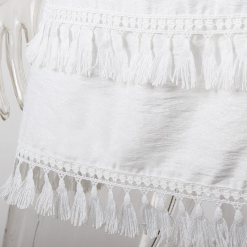 Ladies Women Coolred Lace Fringe Splicing Half-body Skirt