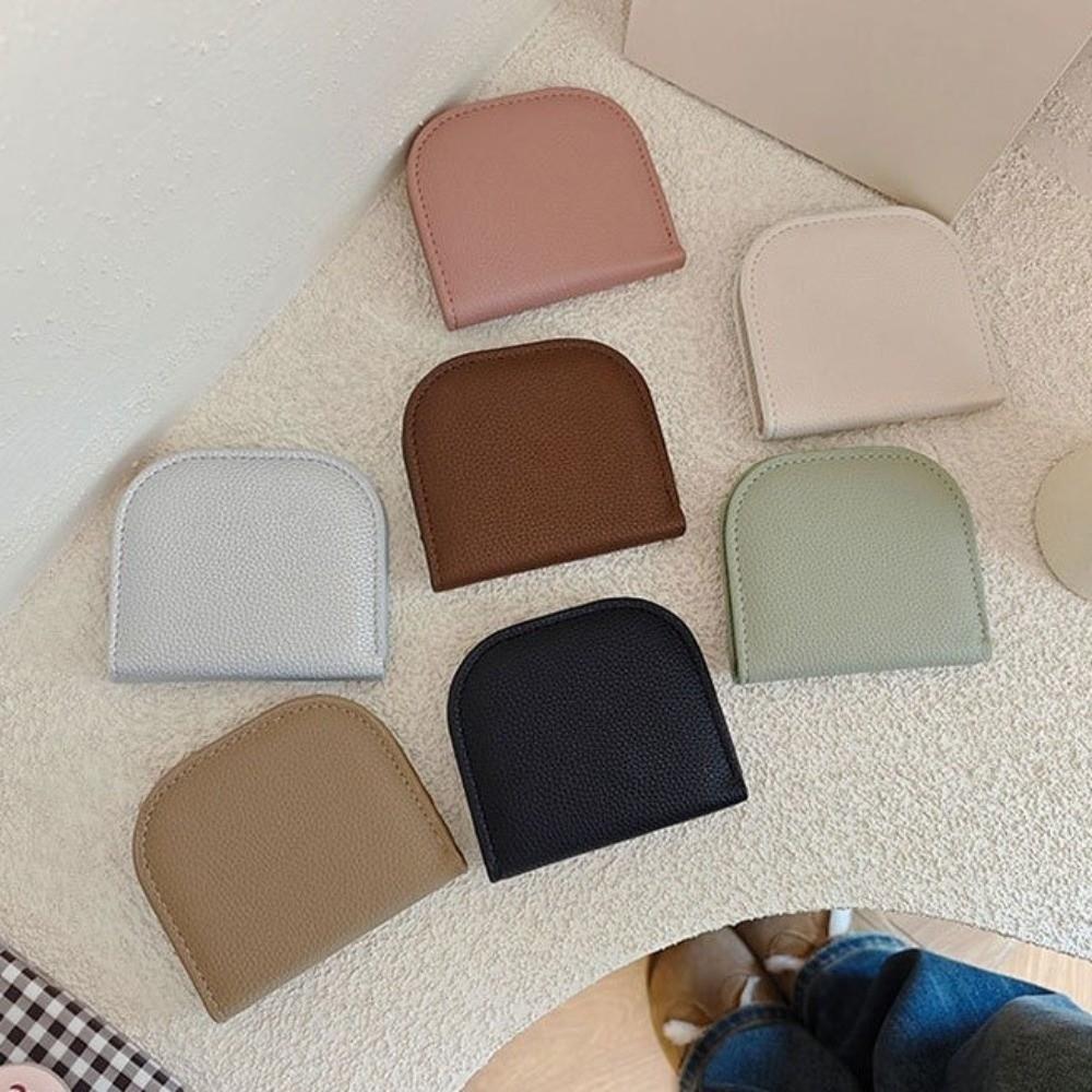 Korean Style Coin Purse Zipper PU Leather Card Holder Portable Short Wallet  Women