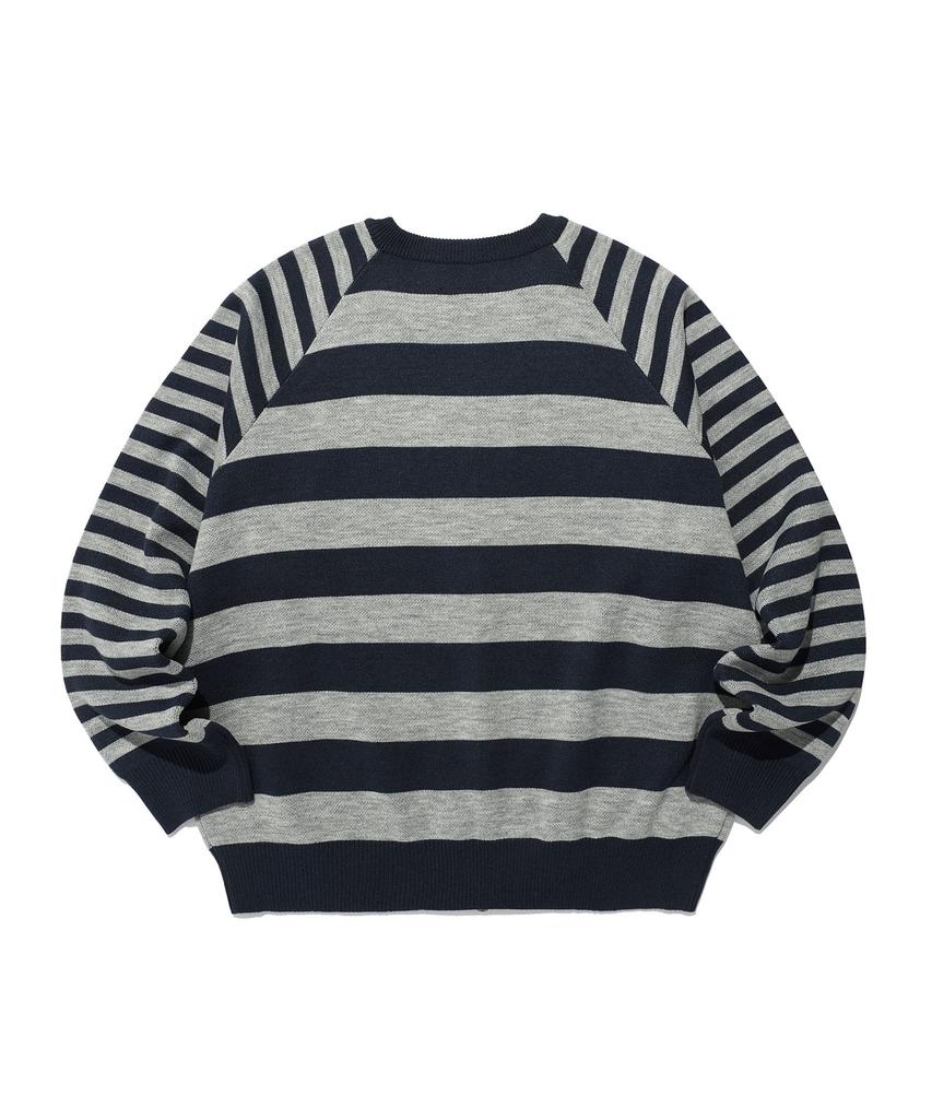 ISTKUNST Star Stripe Raglan Knit Zip Up_Navy(Ik2Ffmk685A)