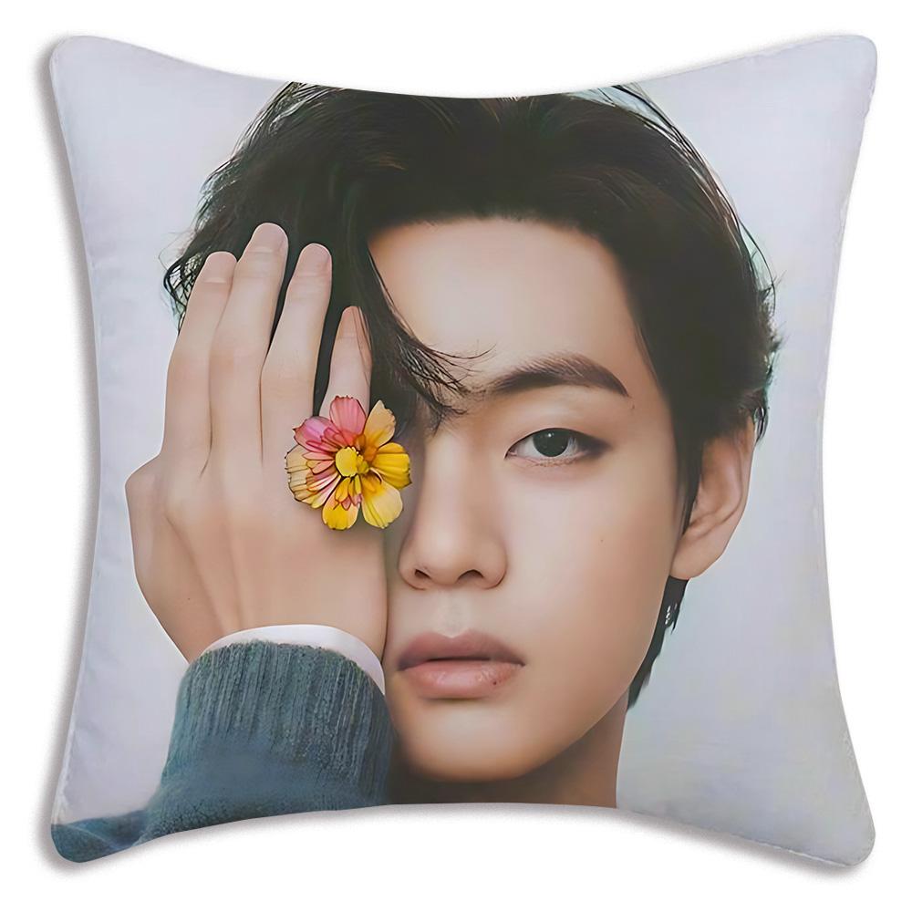 

Korean fashion stars Pillow Covers Cartoon Sofa Decorative Home Double-sided Printing Short Plush Cute Cushion Cover 30cmx30cm