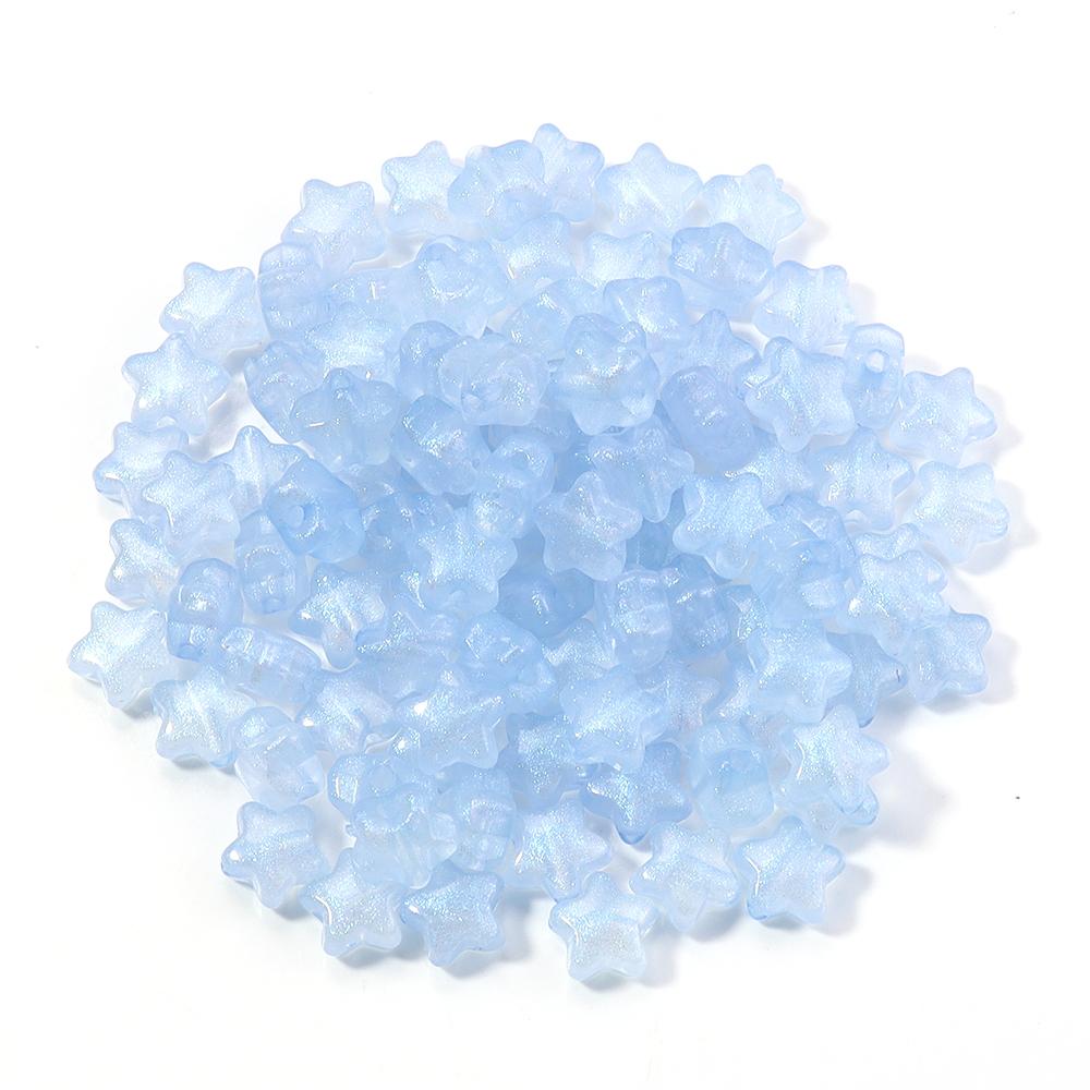 100pcs 10mm Acrylic Star Beads Colorful Luminous Five-pointed Star Loose Beads For DIY Jewelry Making Bracelet Necklace Supplies