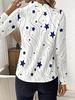 Elegant French Retro Print Long Sleeve Lapel Shirt for Spring/Summer