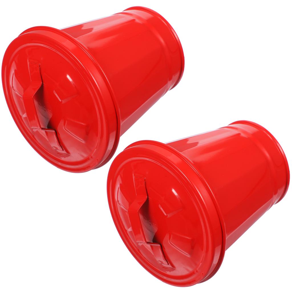 2 st handhållen lockförvaringshink Mini skrivbordsavfallskorg för hemkontor sovsal bänkskiva Metallpapperskorg med robust järn