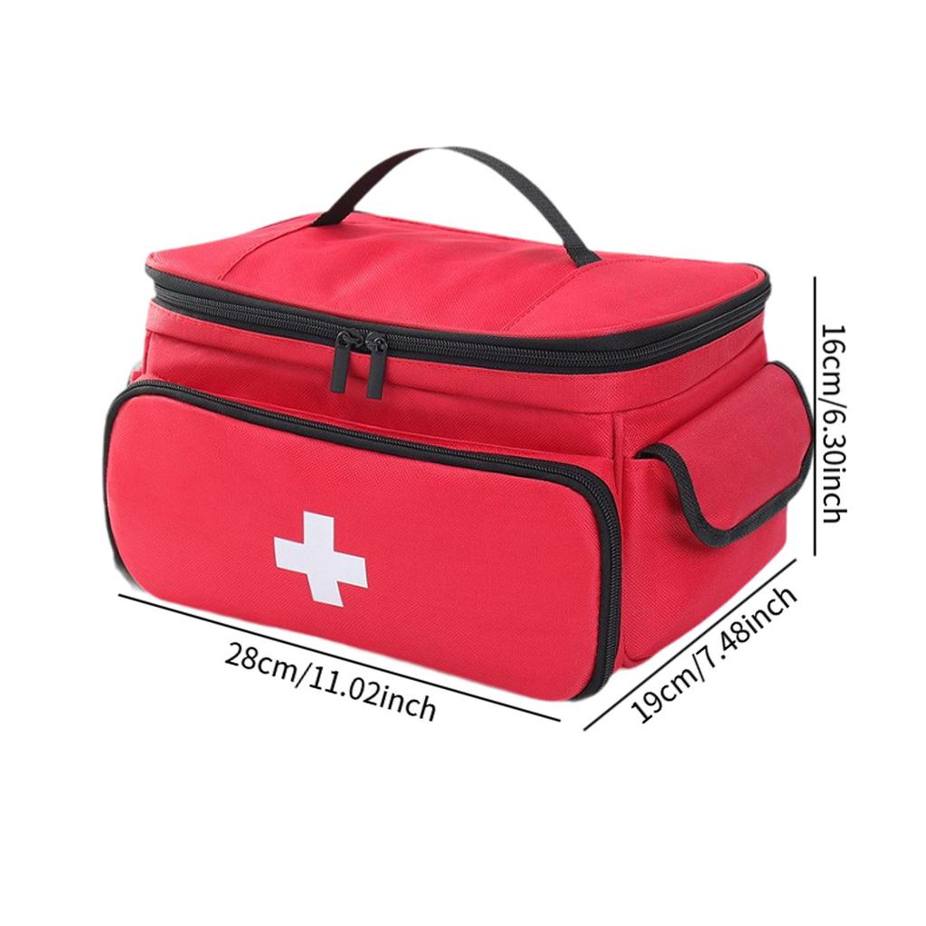Empty First Aid Bag with Handle Carrying Case Portable Smooth Zipper