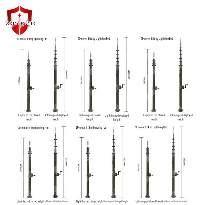 Jindun Portable Manual Lifting Retractable Lightning Rod Kit