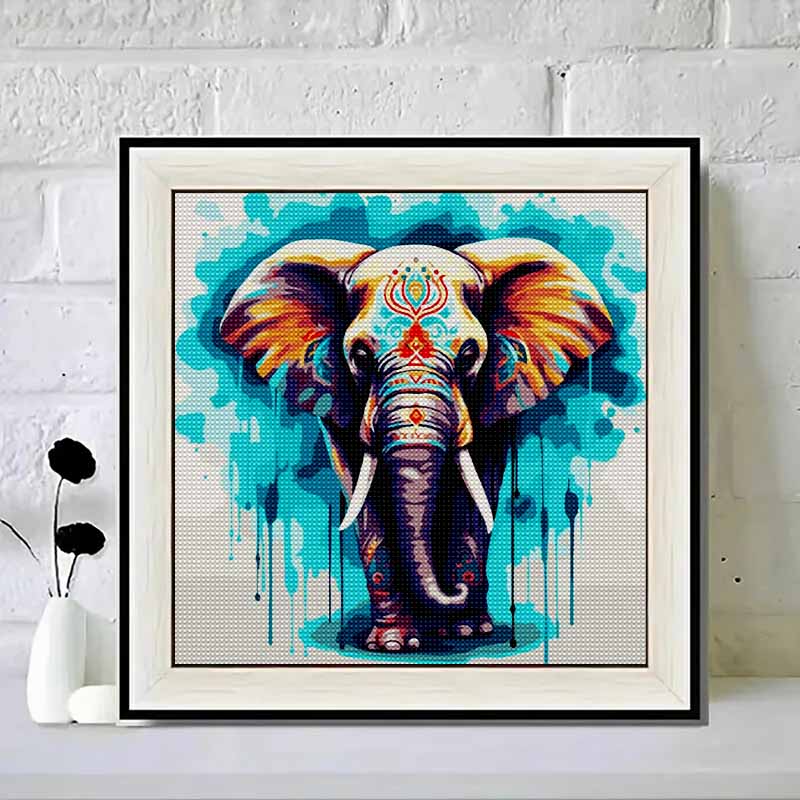 New Arrival 5D DIY Full Circle Diamond Painting "Painted Elephant" Embroidery Cross Stitch Home Decor Gift