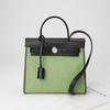 Leather Bag 2022 New Retro Fashion Canvas Kelly Bag Design Sense Contrasting Color Shoulder Messenger Bag Women's Bag