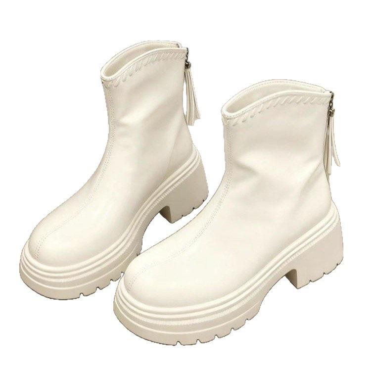 Skinny Boots Increase Height Martin Boots New Autumn Thick Heel Small British Style Platform Short Boots