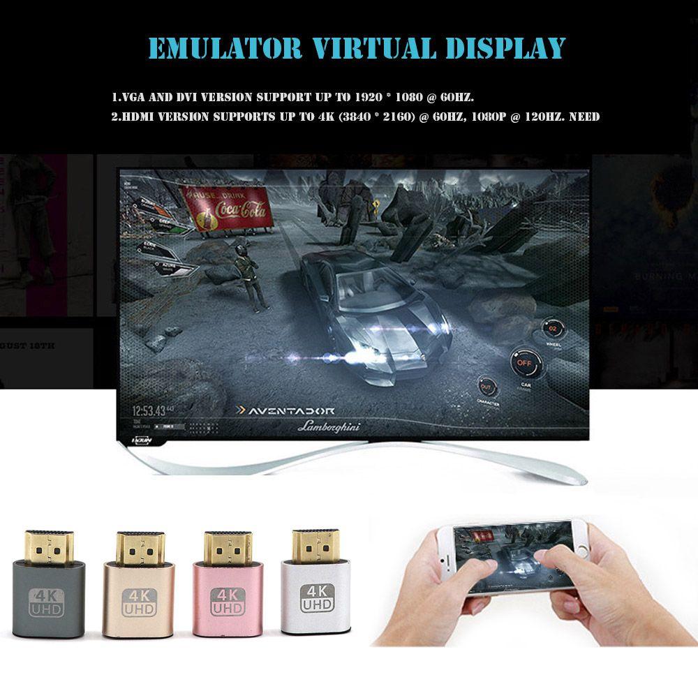 

4K Headless Ghost VGA 1920*1080 Виртуальный дисплей Эмулятор HDMI 1.4 Адаптер DDC EDID Заглушка