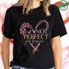 Nicht Perfekt Nur Vergeben T-Shirt für Damen Herz Kreuz Grafik T-Shirt Lässige Kurzarm O-Ausschnitt Oberteile Inspirierendes Christliches Geschenk