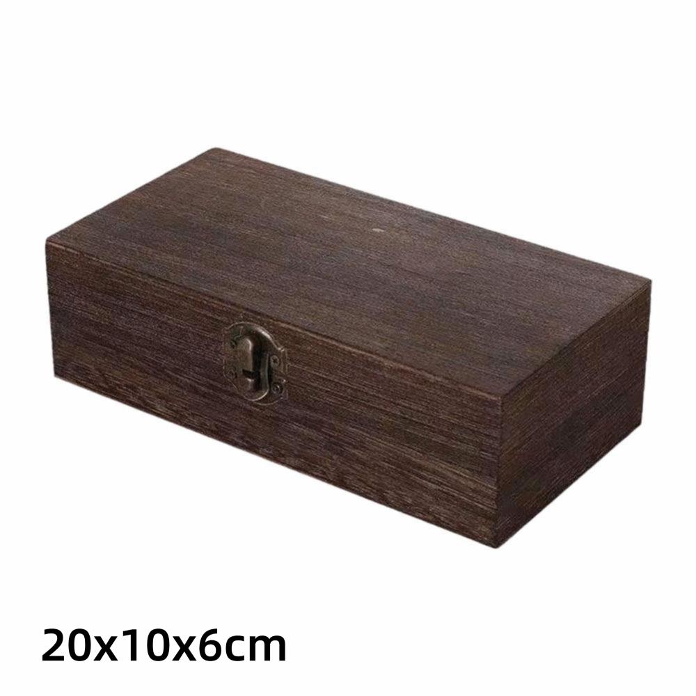 Sturdy Wooden Gift Packaging Boxes Vintage Flip Lid Rectangular Wooden Box Wood Storage Box Gift Packaging Use